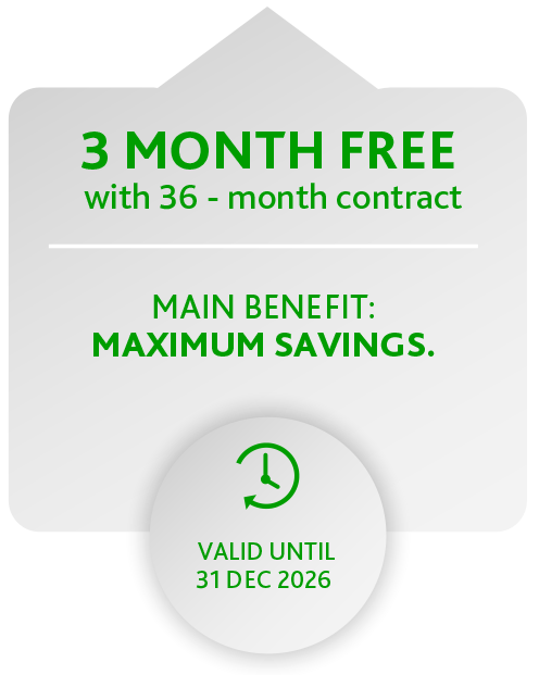 3 Month Free with 36 month contract - Maximum savings